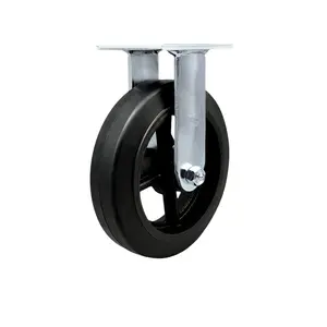 Service Caster MCM-SCC-30R820-RSR Replacement for McMaster Carr Caster 19505T24 30305T26 - Rigid Top Plate Caster with 8 in. Black Rubber on Cast Iron Wheel - 500 lbs Capacity per Caster