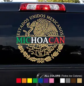 Sticker Escudo Aguila  Mexico - Adhesive Vinyl Decal:  Eagle Shield Echo in Mexico Easy installation mirror sticker