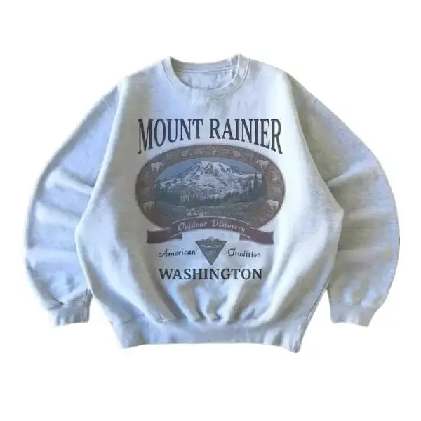 Retro Mount Rainier Washington Sweatshirt, Vintage 90s American Tradition Pacific Northwest Crewneck, Nostalgia Hiking Old School Gift