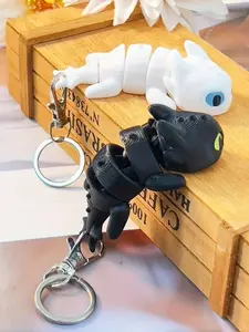1pc Mini Cute Little Dragon Keychain, 3D Printing Dragon Trainer Toothless Keychain, Interesting Anime Peripheral Gifts, Can Be Used As Ornaments, Ornaments, Key Ring Decorations, Gifts For Anime Fans And Peripheral Lovers, Birthday Gifts