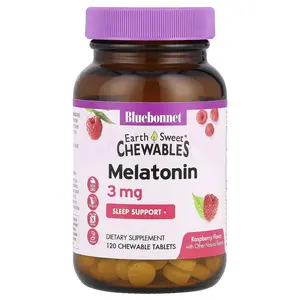 Bluebonnet Nutrition EarthSweet® Chewables, Melatonin, Raspberry, 3 mg, 120 Chewable Tablets