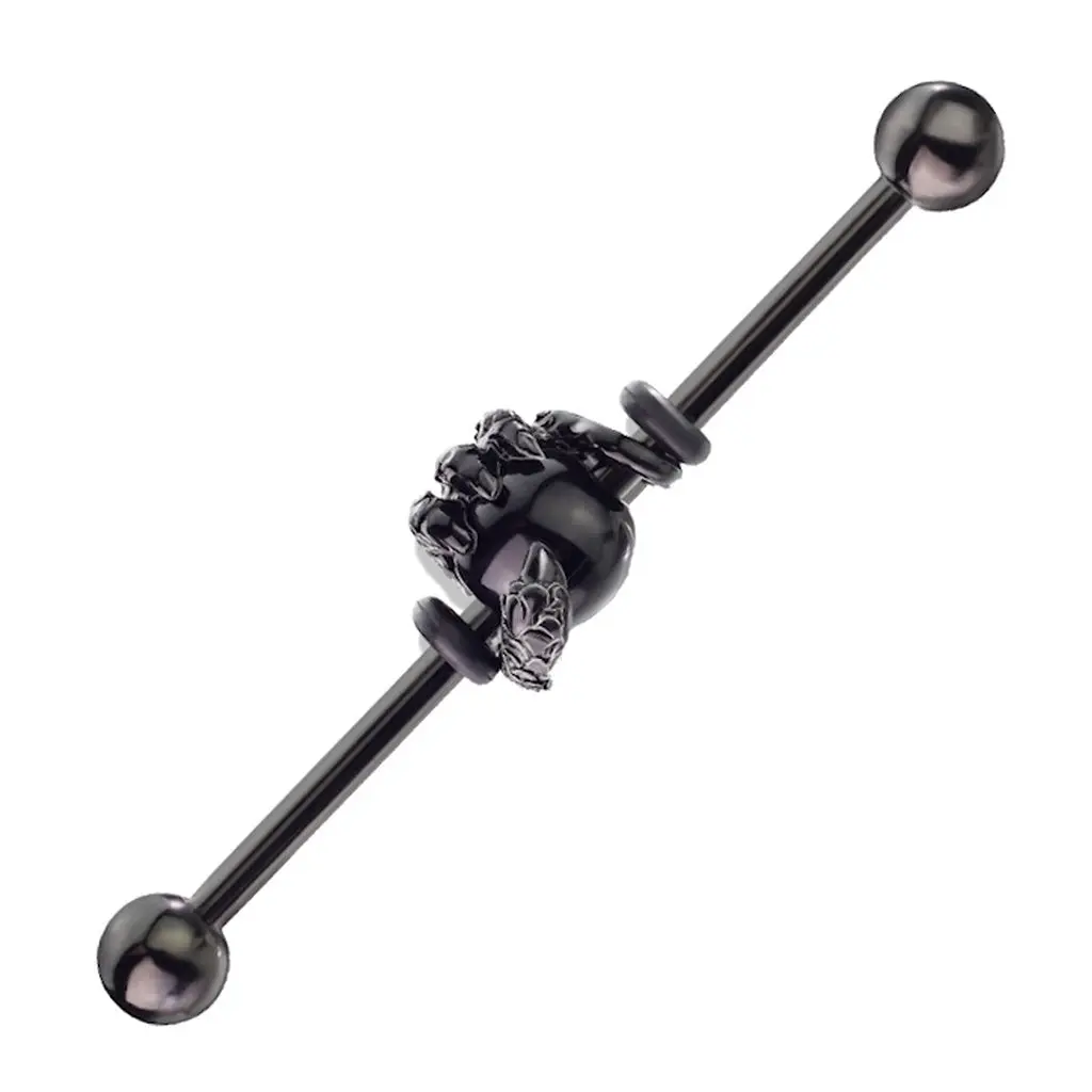 Black Dragon Claw Ball Industrial Barbell 14G 316L Surgical Steel