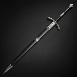 One Hand Medieval Crusader Sword - High Carbon Steel Sword - Prop Sword with Scabbard - LARP Sword with Metal Pommel and Guard - Sword Prop for Cosplay, Costumes, Events