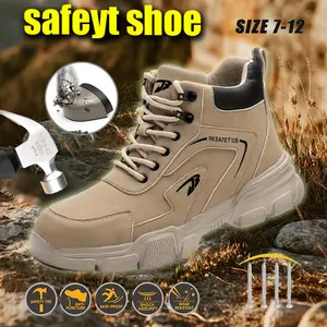 Oil Resistant Anti Smash Anti Puncture Labor Protection Shoes Steel Toe Men's Non Slip Work Boots