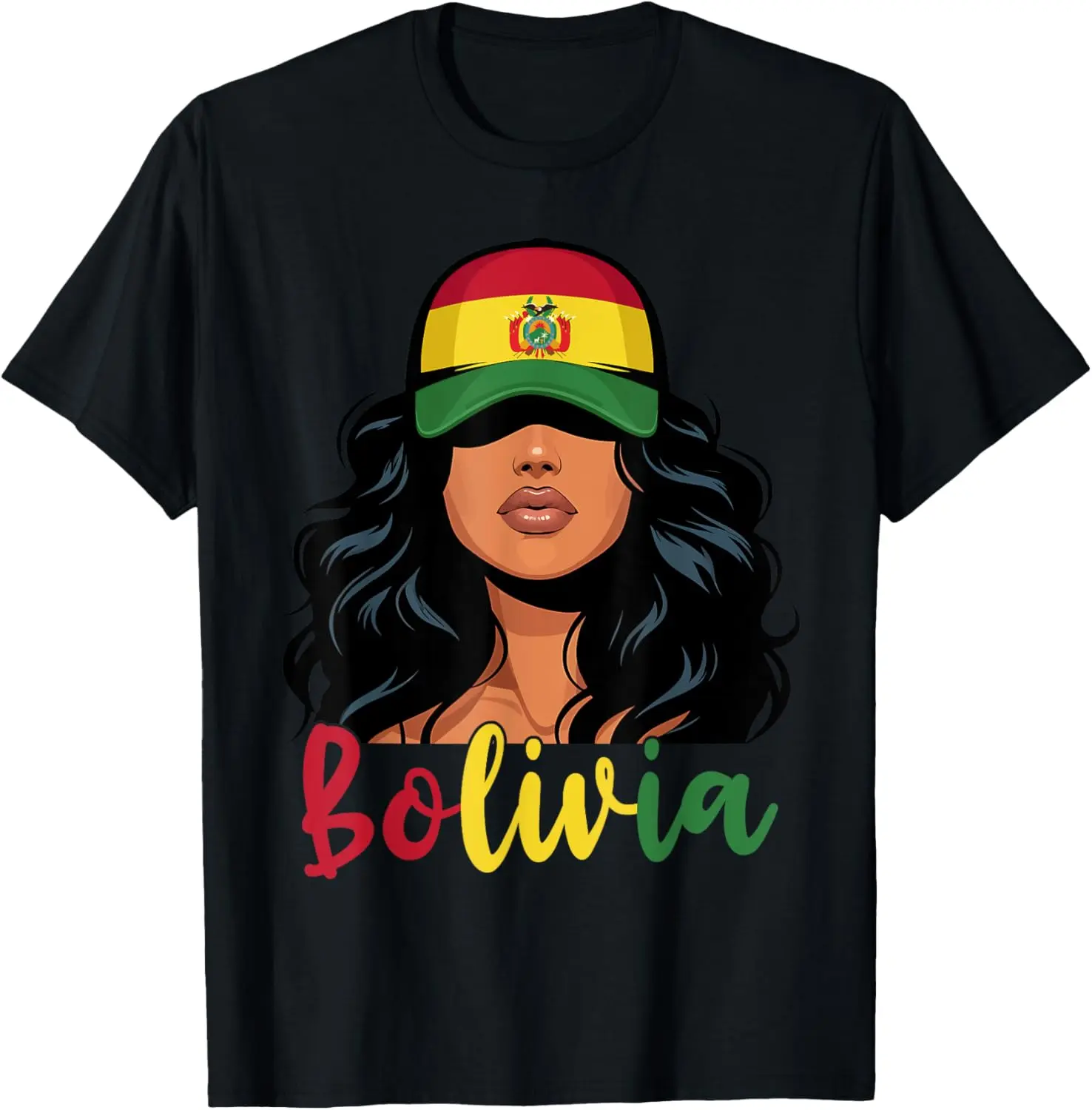 Women's Proud Boliviana T-shirt, Vintage Style Bolivia Flag Graphic Print, 100% Cotton Casual Streetwear with Round Neck