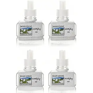 Fresh Cotton Scented Plug Refill 4-Pack, Long-Lasting Air Freshener for Home, Reusable Fragrance Oil Diffuser, Odor Eliminator with Soft Cotton Aroma, Easy to Use Scented Refills for Plug Ins Bottle Flowers Lemon Perfume