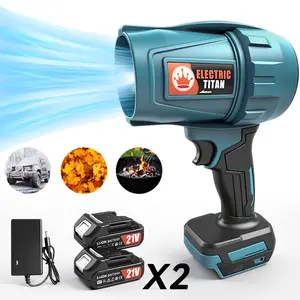 LeafBlowerViolent TurboFan,BrushlessPure Copper Motor Jet Fan With Battery,Cordless Turbo Super Power Air Duster, Fuheng hardwaree Handheld Powerful Dryer for Car Dust Cleaning,Car Drying after Wash, Snow Removal, Outdoors BBQ Tool