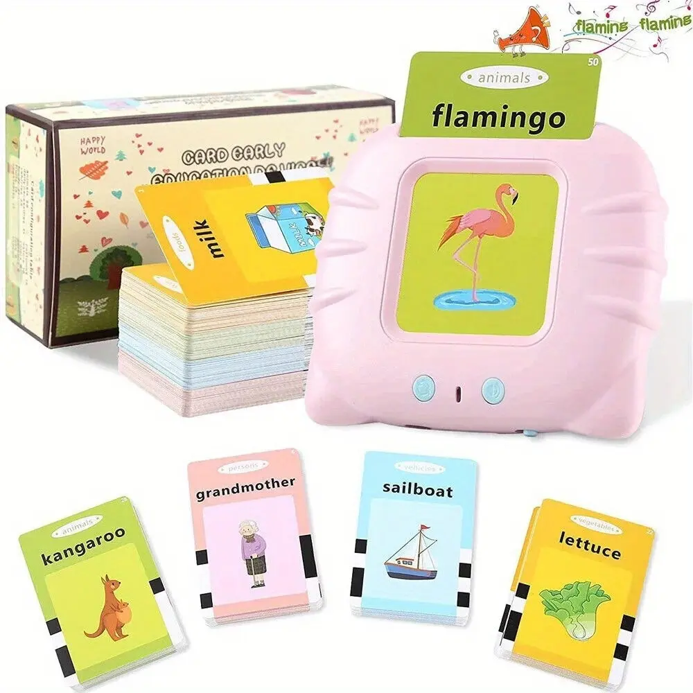 Talking Flash Cards Educational Toy with 112 Electronic Alphabet English Cards – Interactive Voice Reading, Durable Preschool Learning Tool, Perfect Toddler Gift for Home & Kindergarten, Develops Speech & Vocabulary, Fun Audio for Early Learning