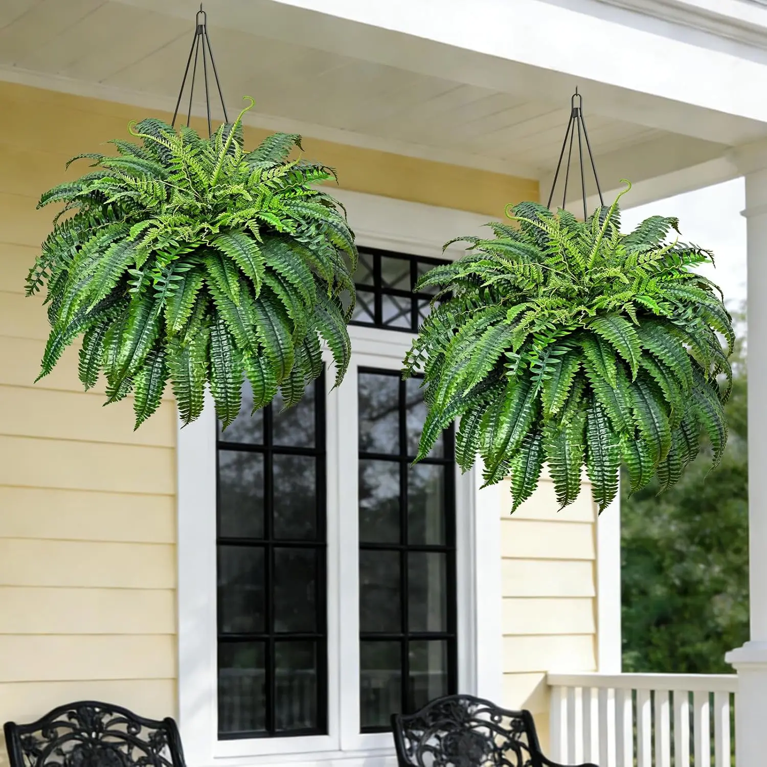 Large Artificial Ferns for Outdoors, Large Faux Ferns Artificial Plants,Suitable for Decorating Office, Living Room Faux Greenery,Suitable for Planter Garden Porch Office Decor,Maintenance-Free Faux Fern for Office and Home Décor
