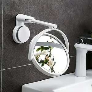 Adjustable Wall-Mounted Bathroom Mirror, No Drilling Required, Foldable and Extendable, Single/side Makeup Mirror, Glass Surface, Easy Home Decor Installation, Bathroom Vanity Mirror