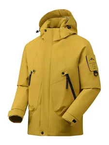 Unisex Waterproof Jacket, Windproof Coat, Outdoor Sports Hooded Jacket for Climbing Hiking Camping Trekking, Men's Outerwear, Hiking Camping Clothes