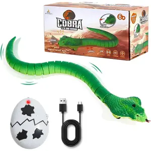 Remote Control Snakes Lifelike Fake Snake Toy Rc Snake Prank Cobra Rechargeable Smart Sensing Interactive Cat Toy with Infrared Controller, Remote & Auto-Sensing Modes, Fun Prank Gifts for Boys Age 6+