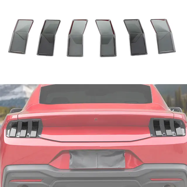 Smoke Finish Rear Taillight Cover Trim - Car Exterior Chrome Trim, Auto Parts Accessories, Car Accessories Compatible with 2024+ Ford Mustang, Accessories For Car