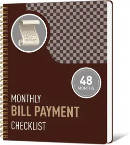 Monthly Bill Payment Checklist & Financial Planner Notebook  4-Year Budget Organizer with 960 Bill Records, Income & Expense , Debt Payoff Log, and Savings Goals