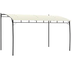 Outsunny 10' x 13' Outdoor Pergola Gazebo with UV-Resistant Canopy and Metal Frame, Sun Shade Shelter for Porch, Patio, Deck, Backyard, Cream