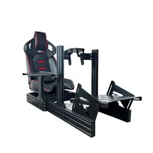 GTR Simulator GTA Revolution Racing Simulator Cockpit Gaming Chair with Pista Black Red Seat