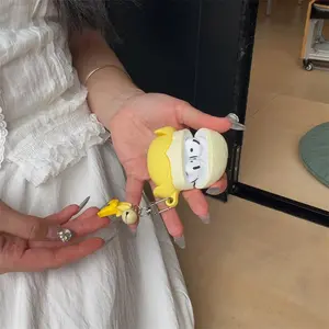 Cute Banana Fruit Silicone Earphone Cover with Protection and Same Banana Pendant for AirPods 1 2 3 4 Pro Pro2