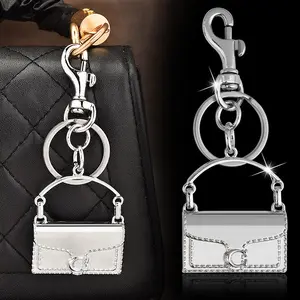 Trendy Exquisite Mini Handbag Shape Keychain Pendant For Women Trinket Metal Keyring Backpack Decoration Accessories Gifts