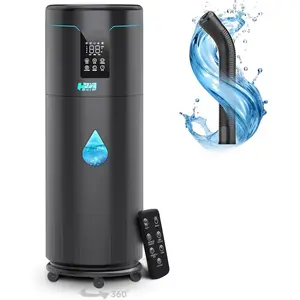Humidifiers for Large Room  Bedroom 2000 sq.ft. 17L/4.5Gal Large Humidifier with Extension Tube & 4 Speed Mist,Top Fill Wholehouse Humidifier with 360?Nozzle for  Commercial Greenhouse(Black)