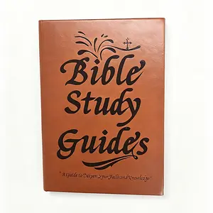 66-Page Bible Study Guide with PU Leather Cover. Features daily scripture excerpts for prayer, reflection, and growing in faith and knowledge