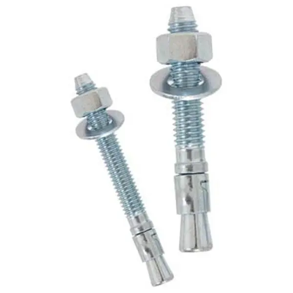 Carbon Steel Stud Bolts, 3/8x2.25 Inches - Plated Metal Fasteners with Nut and Expansion Clip (3/8x20.25" Size Option), Power Stud, 20.25 In