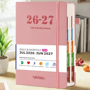 2026-2027 Academic Planner, July.2026 - June.2027 Daily & Monthly Planner/Calendar with 12 Monthly Tabs, 4 Planning Stickers, Leather Cover Daily Agenda Book for School & Office Schedule, 5.7" X 8.4"