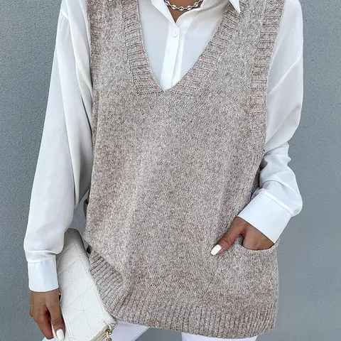 Women's Fashion Basic Knit Vest Top, Lightweight Breathable Sleeveless Fit Design, Perfect for Layering & Everyday Wear, Spring & Fall Casual Style, Knitted Vest Top