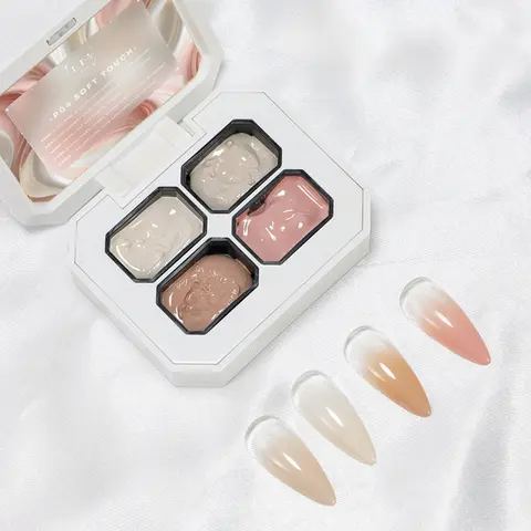 P04 Soft Touch - PAT PAINTING GEL Ombre & Aura Nail Art Palette with 4 Creamy Nude Shades for Flawless Coverage and Easy Application