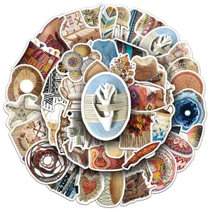 100sheets two sets of repetition Bohemian style creative retro stickers Art Stickers glass notebook personality trend stickers