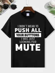 Men's Letter Print Round Neck Tee, Summer Clothes, Casual Summer Clothing, Regular Fit Short Sleeve Crew Neck T-shirt for Summer, Graphic Tees, Men's Streetwear for Casual Wear, Casual Streetwear Tops