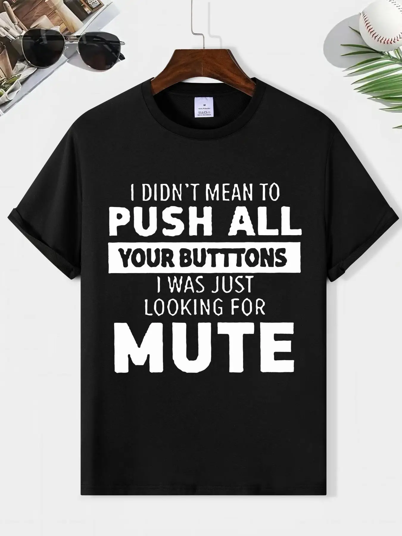 Men's Letter Print Round Neck Tee, Summer Clothes, Regular Fit Short Sleeve Crew Neck T-shirt for Summer, Graphic Tees, Men's Streetwear for Casual We