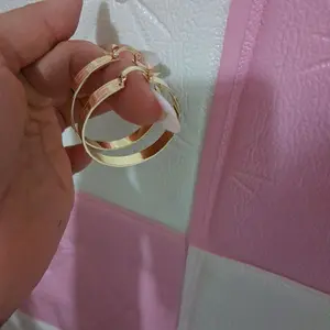 14K Gold Plated Textured Hoop Earrings