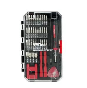 Hyper Tough 77 Piece Precision Tool Kit with Magnetic Screwdriver, Standard Size Bits, and Case, New