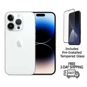 Refurbished Apple iPhone 14 Pro Max A2651 (Unlocked) Acceptable Condition with Pre-Installed Tempered Glass & 1 Year Warranty