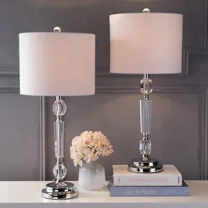 JONATHAN Y Victoria Crystal LED Table Lamp , for bedroom, living room, foyer, hallways, dining room, dorms