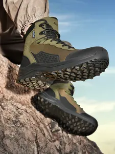 Men's Military Tactical Boots, Breathable Combat Boots, High Top Work Boots with Anti-Slip Rubber Sole, All Season Wear