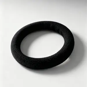 [Not For Sale] Htonicca Seamless High Elasticity Hair Ties Towel Loop Hair Bands for Women - Black, Soft & Durable