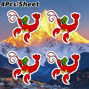 4Pcs Irish Crawfish Sticker
