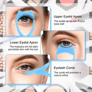 3pcs, Three-In-One Mascara Applicator, Eyelash Auxiliary Device, Auxiliary Device Suitable For Beginners To Perfectly  Apply Eyelashes And Eyeliner, To Create Naturally Non-Caking Eyelashes,  Mascara Shield Applicator For EyelashProtection