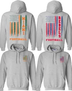 College Team Color American Flag Unisex Hoodie – Ash Grey, Custom Your Team, Perfect for Casual Wear, Game Day Shirt, 4th of July Shirt, Menswear & Womenswear