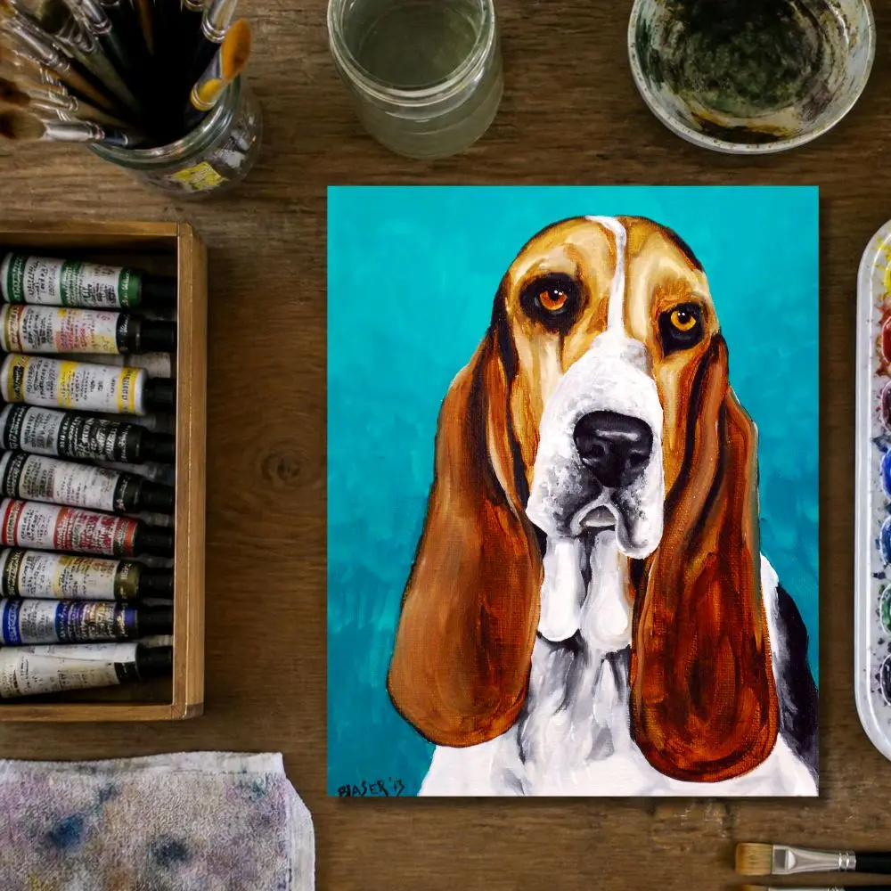 Pet Portrait 8x10 | Original Personalized Custom Acrylic Commission Painting on Canvas w/ Time-Lapse Video Dog Art Home Décor or Cat Lover Gift