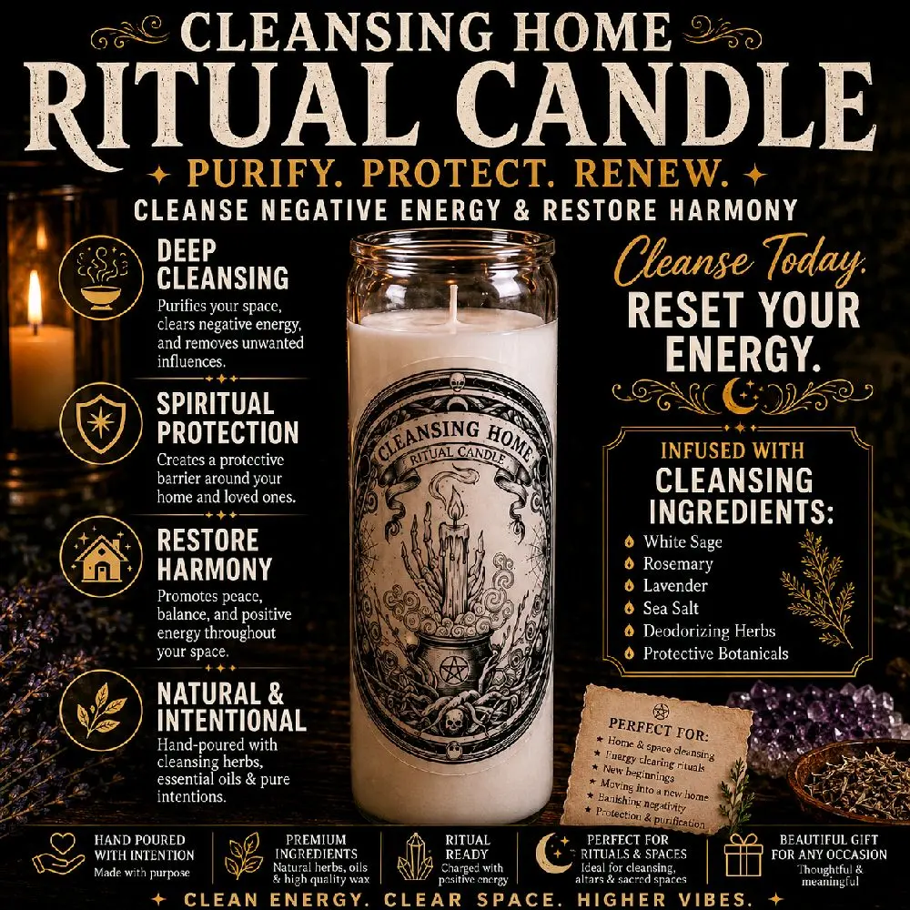 Cleancing Home Ritual Candle 8in Tall