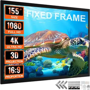 fathersdaygift Big 155 Diagonal 16: 9 HD Projector Screen Home Theater Outdoor Use