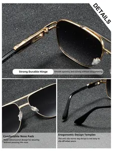 Luckace Men's Single Pair Sunglasses, Simple Style Decorative Lenses, Fashionable and Versatile, Ideal for Daily Wear and Office Use