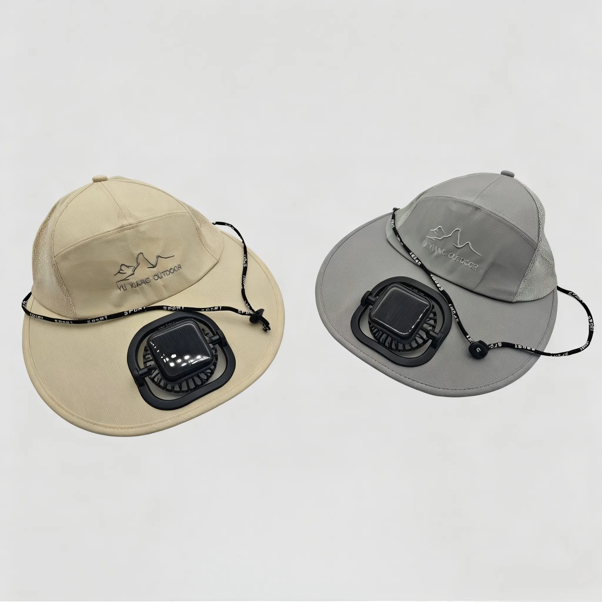 Summer Outdoor Cooling Fan Hat, USB Rechargeable Wide Brim Sun Cap with UV Protection, Breathable Mesh Hat for Camping Gardening Yard Work