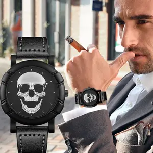 Men’s Motorcycle Skull Design Quartz Watch