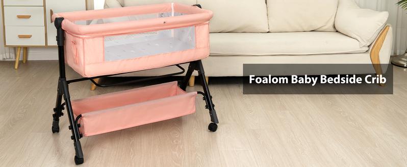 【New Year gift】Baby Bassinet Bedside Sleeper 3 in 1 - Adjustable Height, Adjustable Wheels, Travel Sleeper, Portable Design for 0-6 Months、12 Months Newborn bassinet for baby