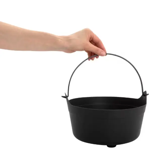 4 3/4" x 9" Black Plastic Cauldron Trick-Or-Treat Buckets - 12 Pc.