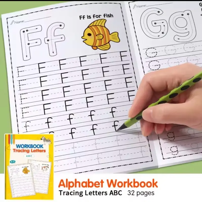 ABC Tracing Workbook for Kids, Alphabet Handwriting and Letter Practice for Preschool