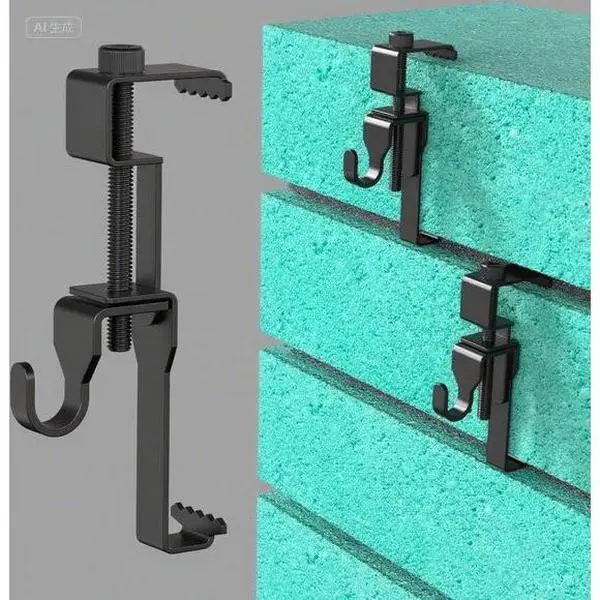 6-Pack Sturdy Stainless Steel Light Hangers, Rustproof Heavy-Duty No-Drill Wall Clips, 1.75-2.75in Adjustable Metal Clamps for Bricks, Balcony Holiday Wall Hanging with Easy Installation